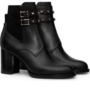 Valentino Garavani Rockstud Leather Ankle Boots